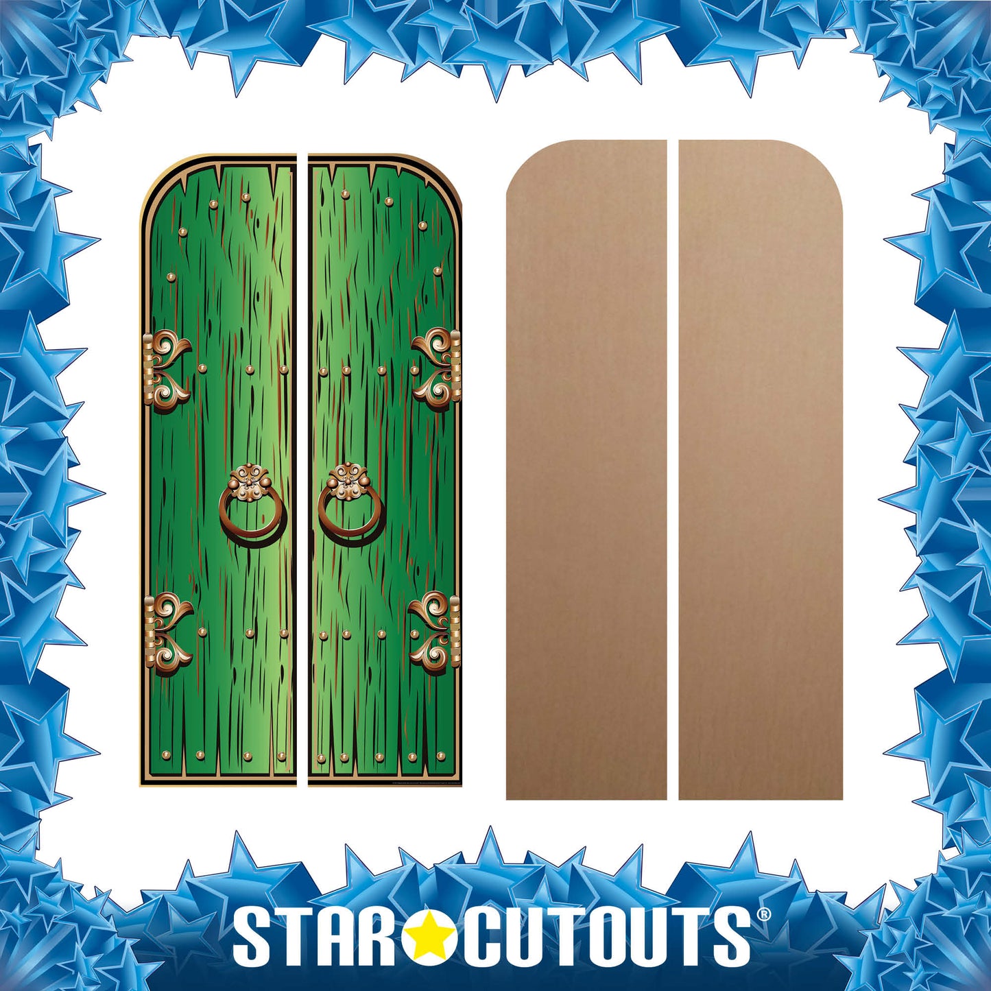 SC1697 Magical Double Doors Green Cardboard Cut Out Height 191cm