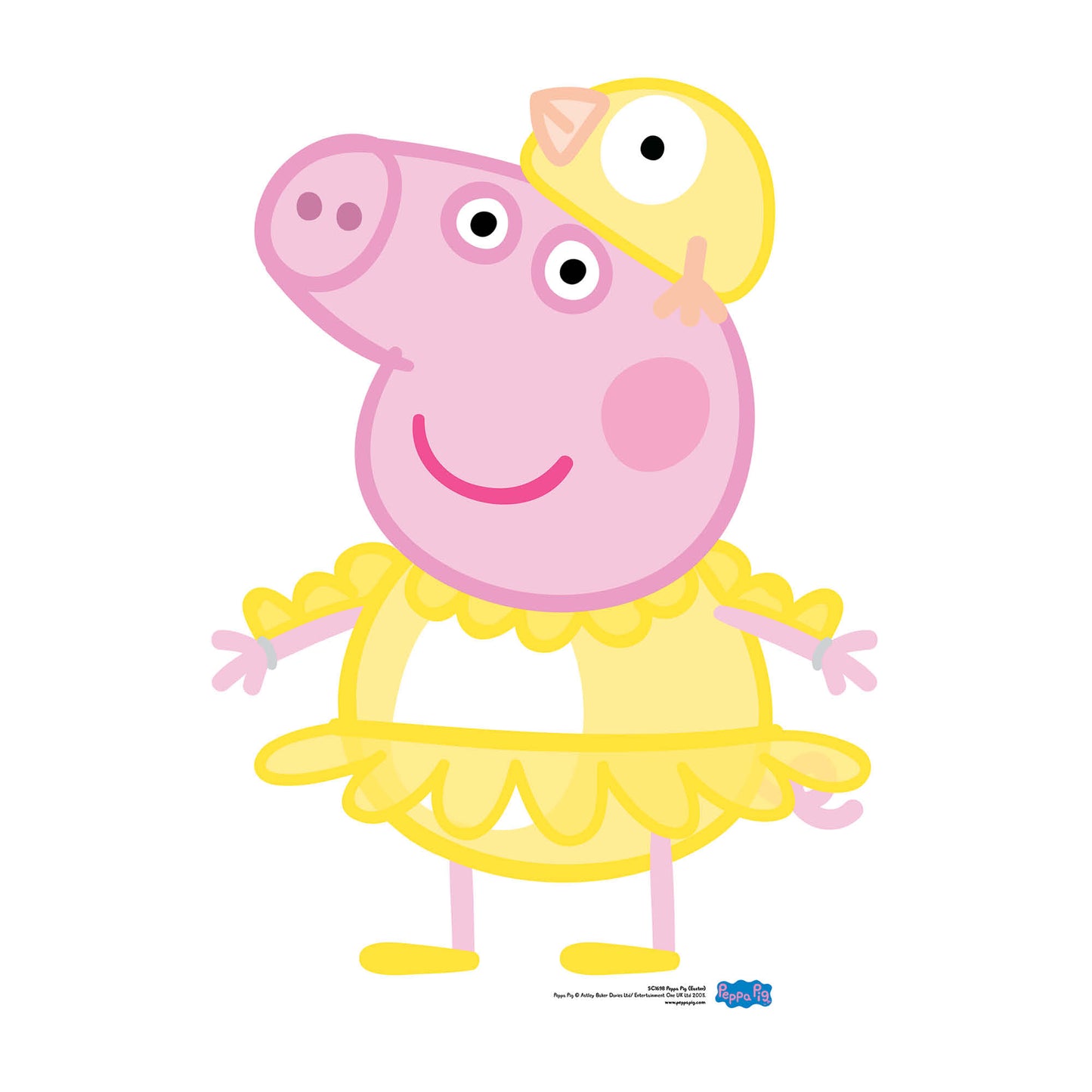 SC1698 Peppa Pig Chicken Easter Cardboard Cut Out Height 82cm