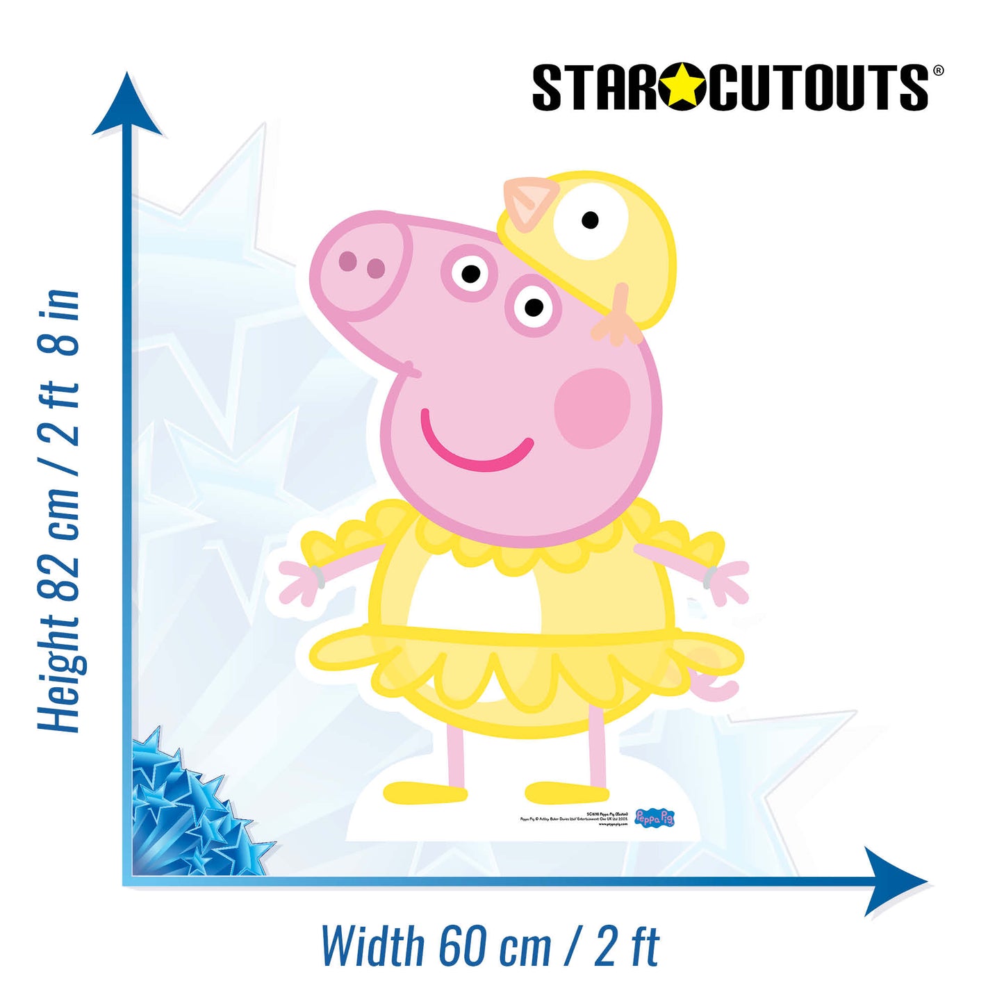 SC1698 Peppa Pig Chicken Easter Cardboard Cut Out Height 82cm
