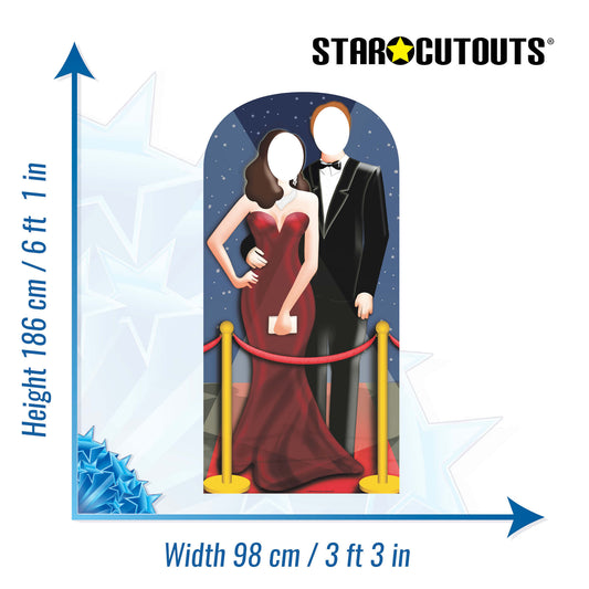 SC170 Red-Carpet/ Hollywood Couple Stand In Cardboard Cut Out Height 186cm