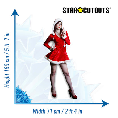SC177 Mrs Christmas Cardboard Cut Out Height 169cm - Star Cutouts