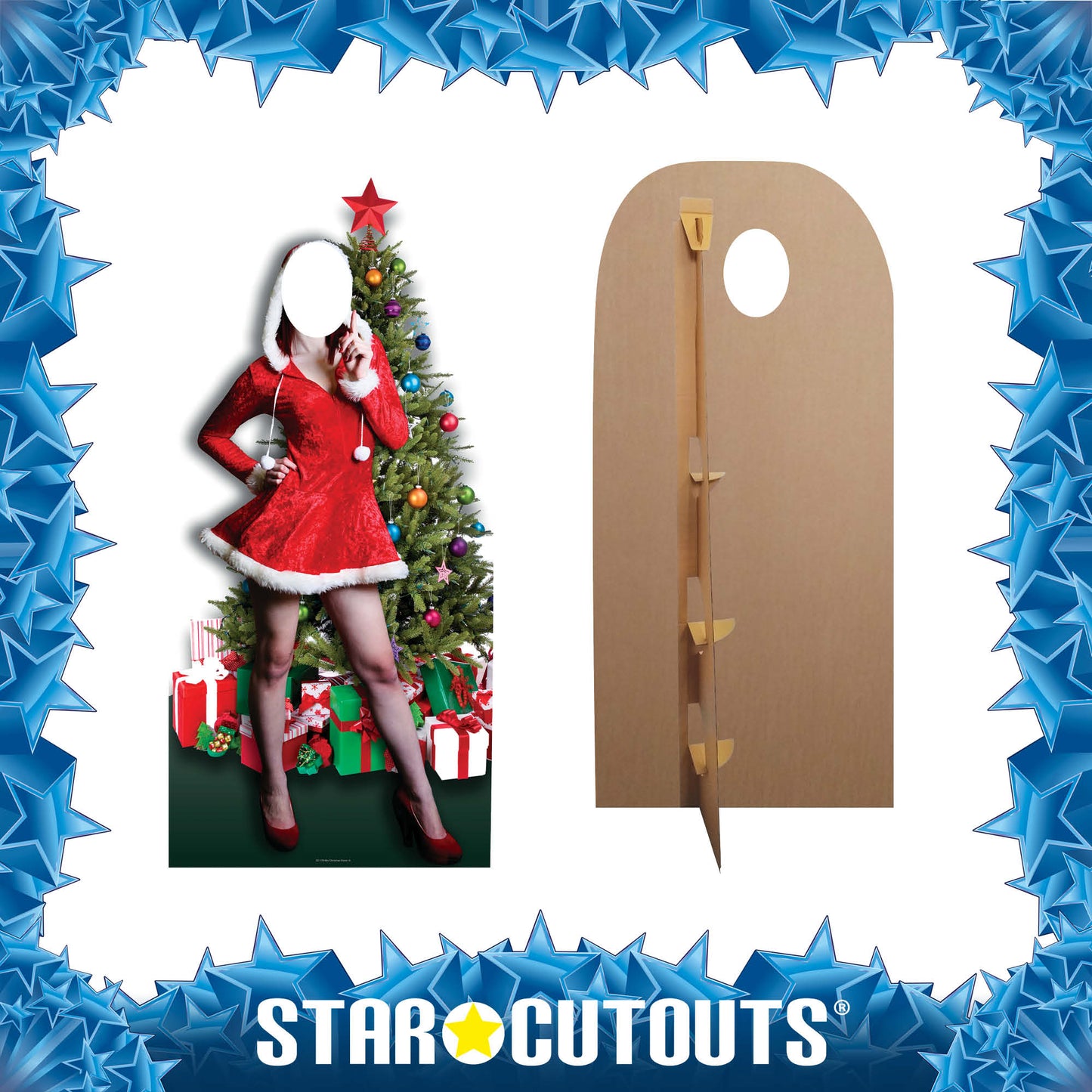 SC178 Mrs Christmas Stand In Cardboard Cut Out Height 186cm - Star Cutouts