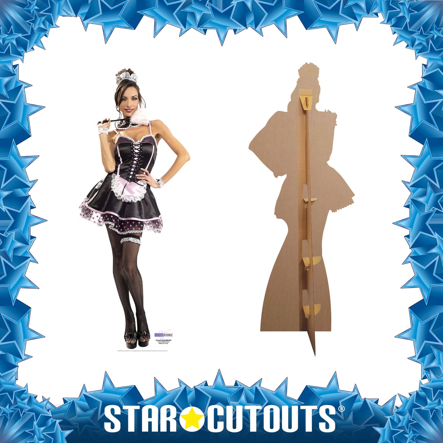 SC188 French Maid Cardboard Cut Out Height 179cm