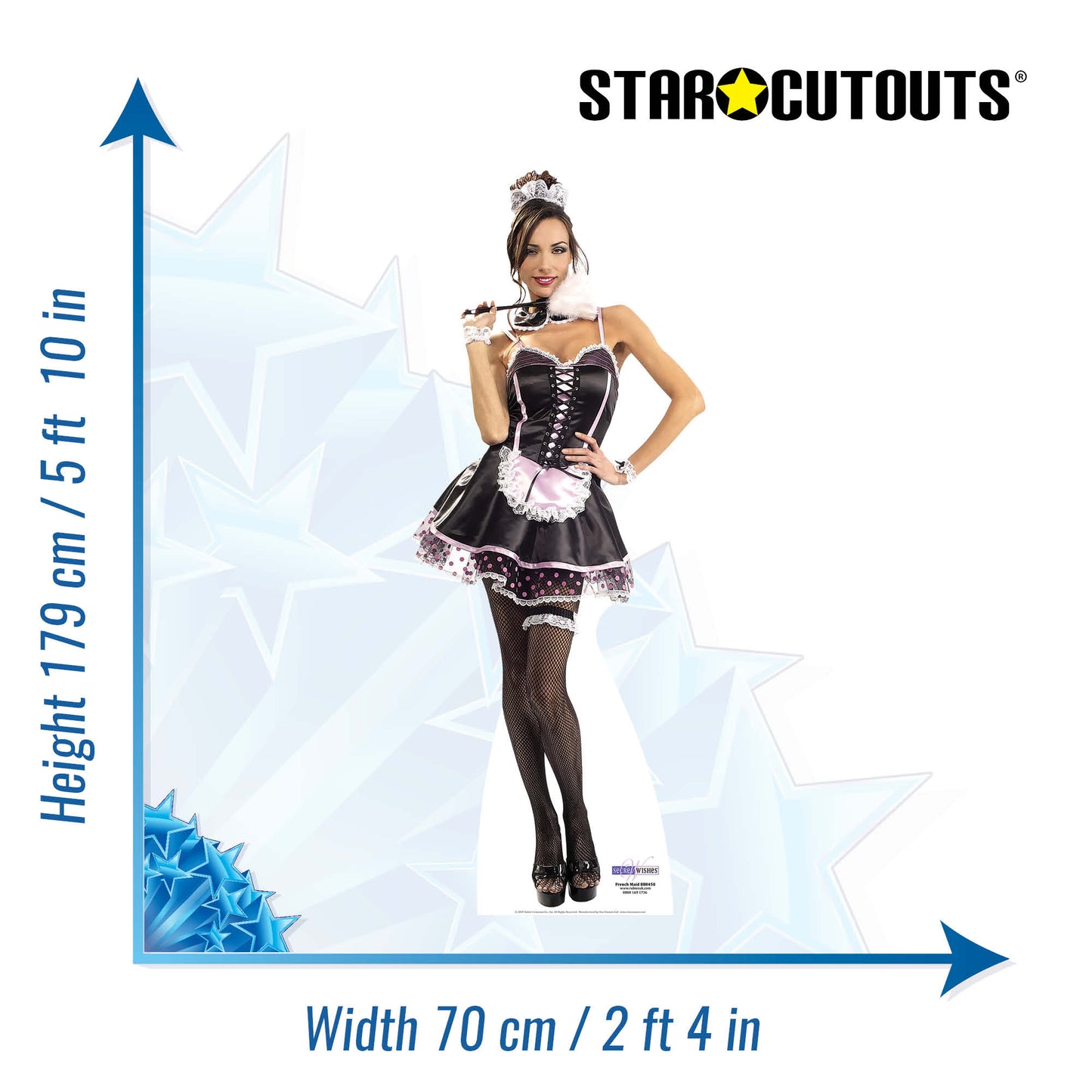 SC188 French Maid Cardboard Cut Out Height 179cm