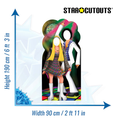SC190 Disco Couple Stand- In Cardboard Cut Out Height 190cm