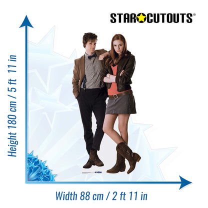 The Doctor and Companion Matt Smith Amy Pond Cardboard Cut Out Height 180cm - Star Cutouts