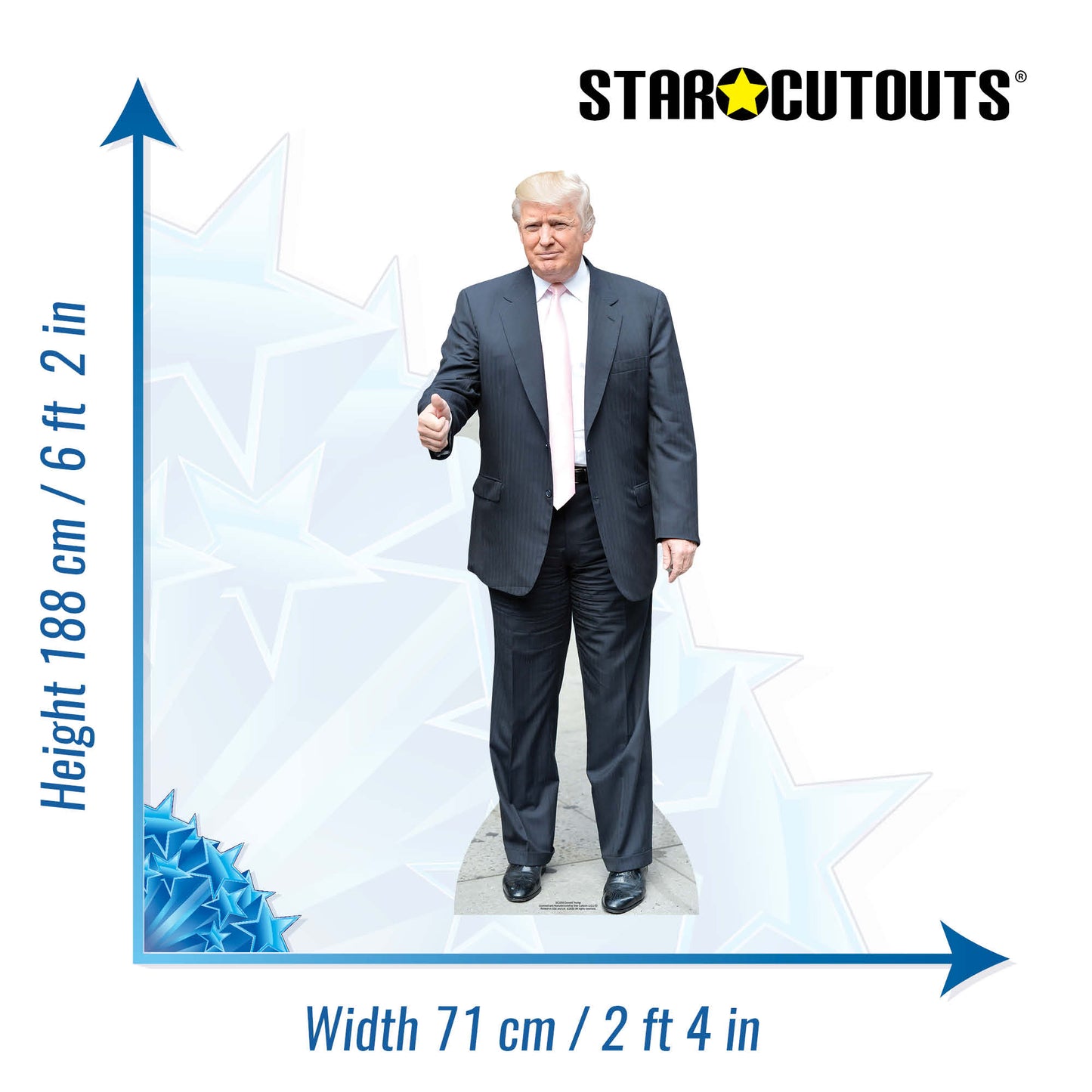 SC1950  Donald Trump (Pink Tie) Cardboard Cut Out Height 188cm