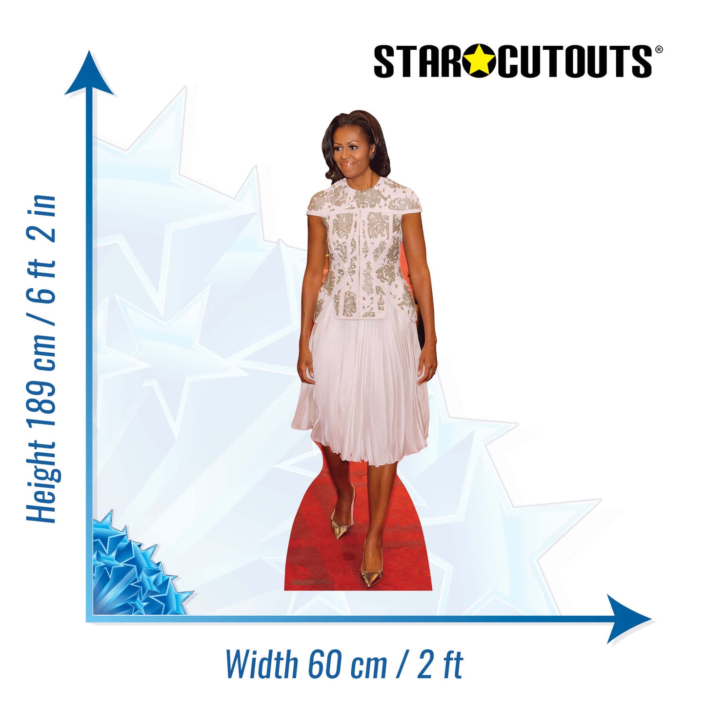 SC2012 First Lady Michelle Obama Dress Cardboard Cut Out Height 189cm