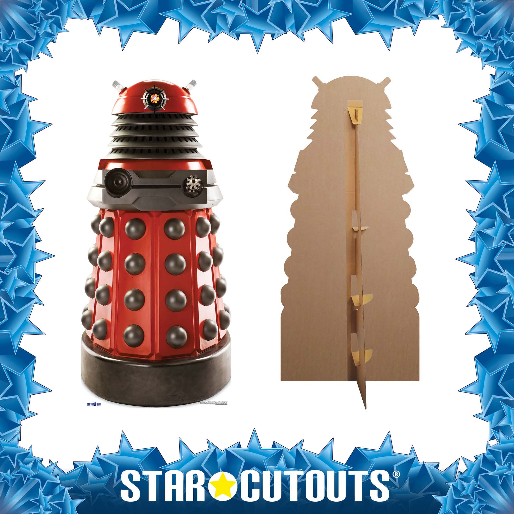 Dalek Drone Red Cardboard Cut Out Height 182cm - Star Cutouts