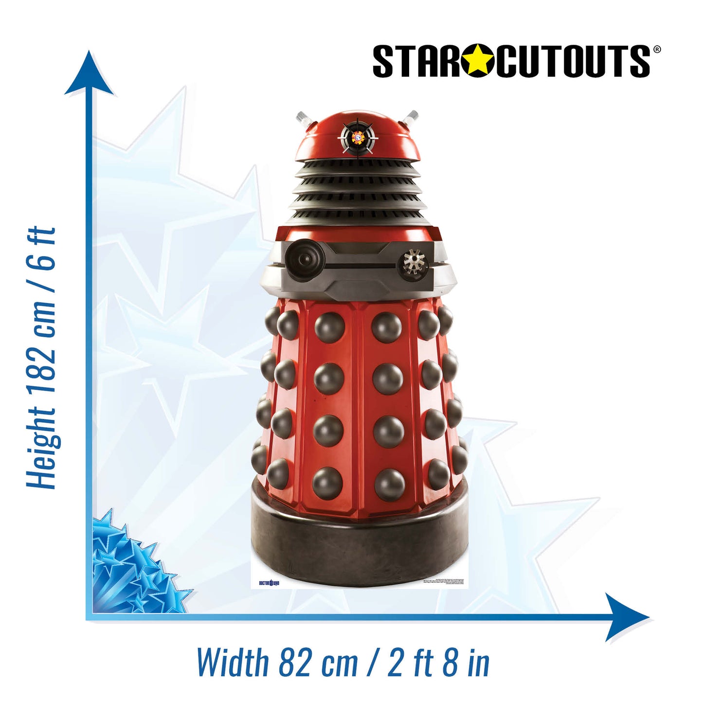 Dalek Drone Red Cardboard Cut Out Height 182cm - Star Cutouts