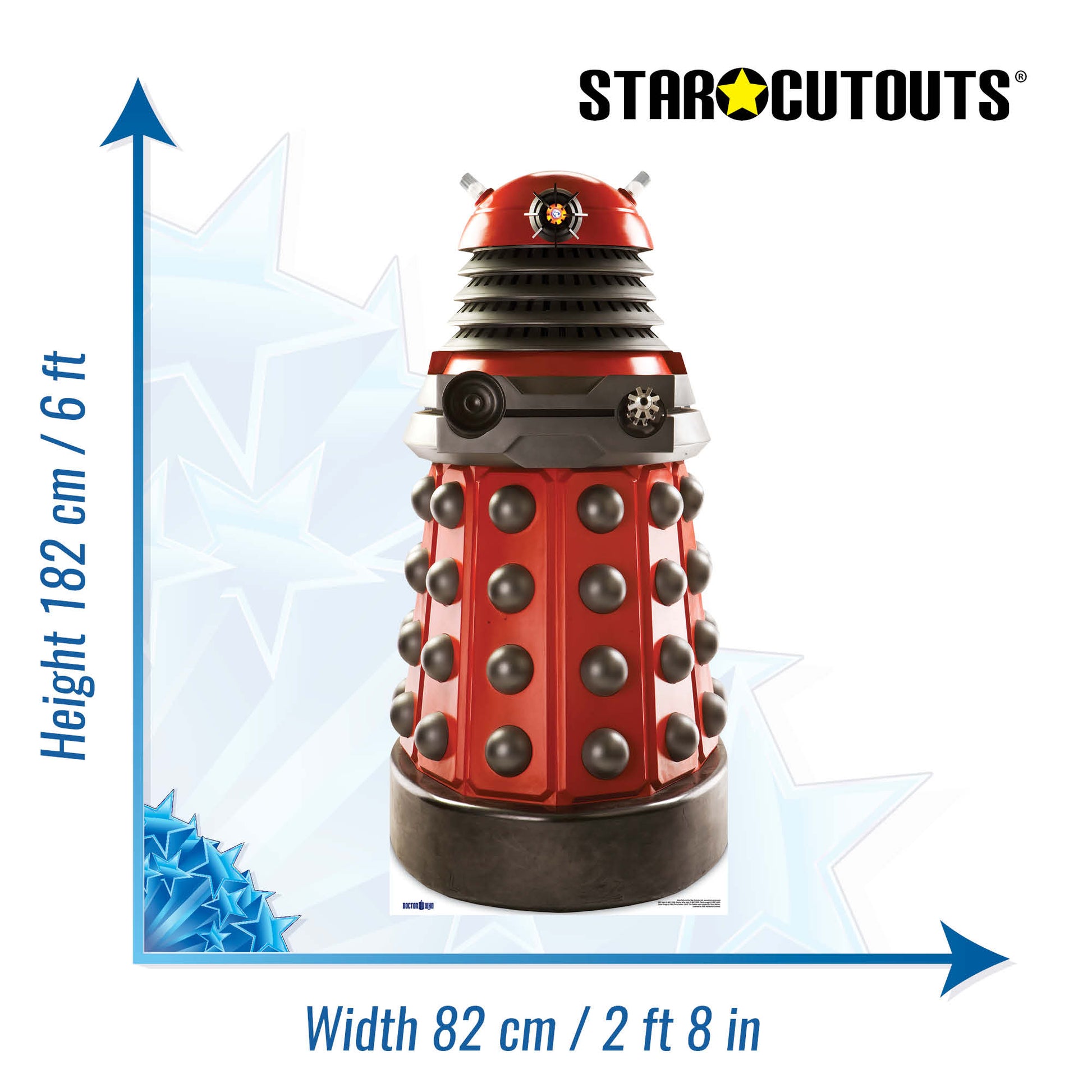 Dalek Drone Red Cardboard Cut Out Height 182cm - Star Cutouts