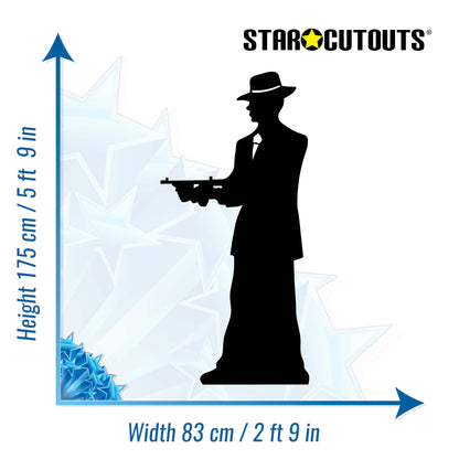 SC206 Gangster silhouette (double pack) Cardboard Cut Out Height 175cm