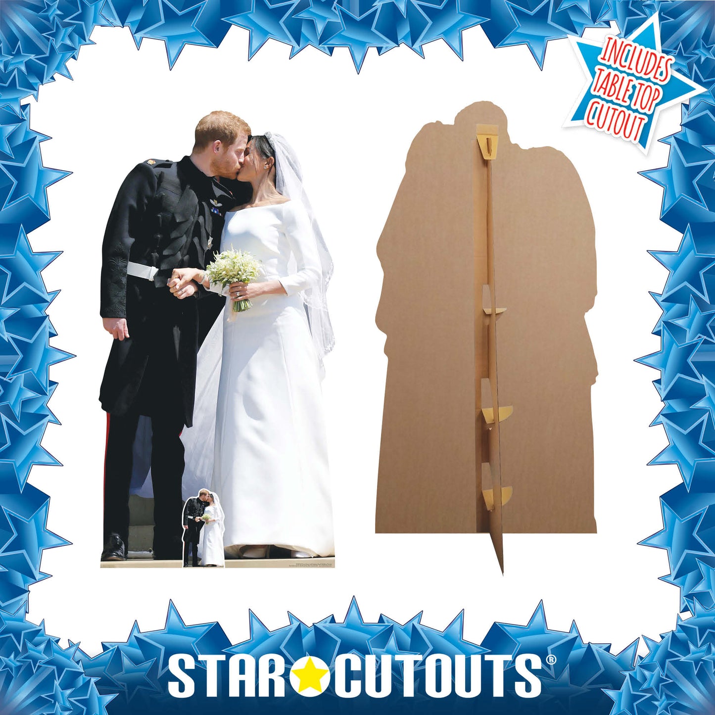 SC2076 Prince Harry and Meghan Royal Wedding Couple First Kiss Cardboard Cut Out Height 184cm