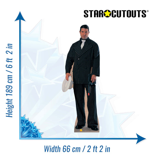 SC210 Gangster (in black pinstripe suit) Cardboard Cut Out Height 189cm