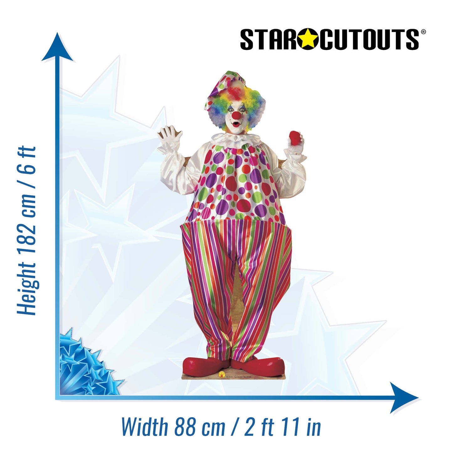 SC211 Clown Cardboard Cut Out Height 182cm