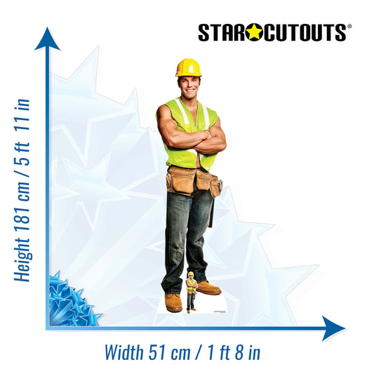 SC2157 Construction Chippendale Cardboard Cut Out Height 181cm - Star Cutouts