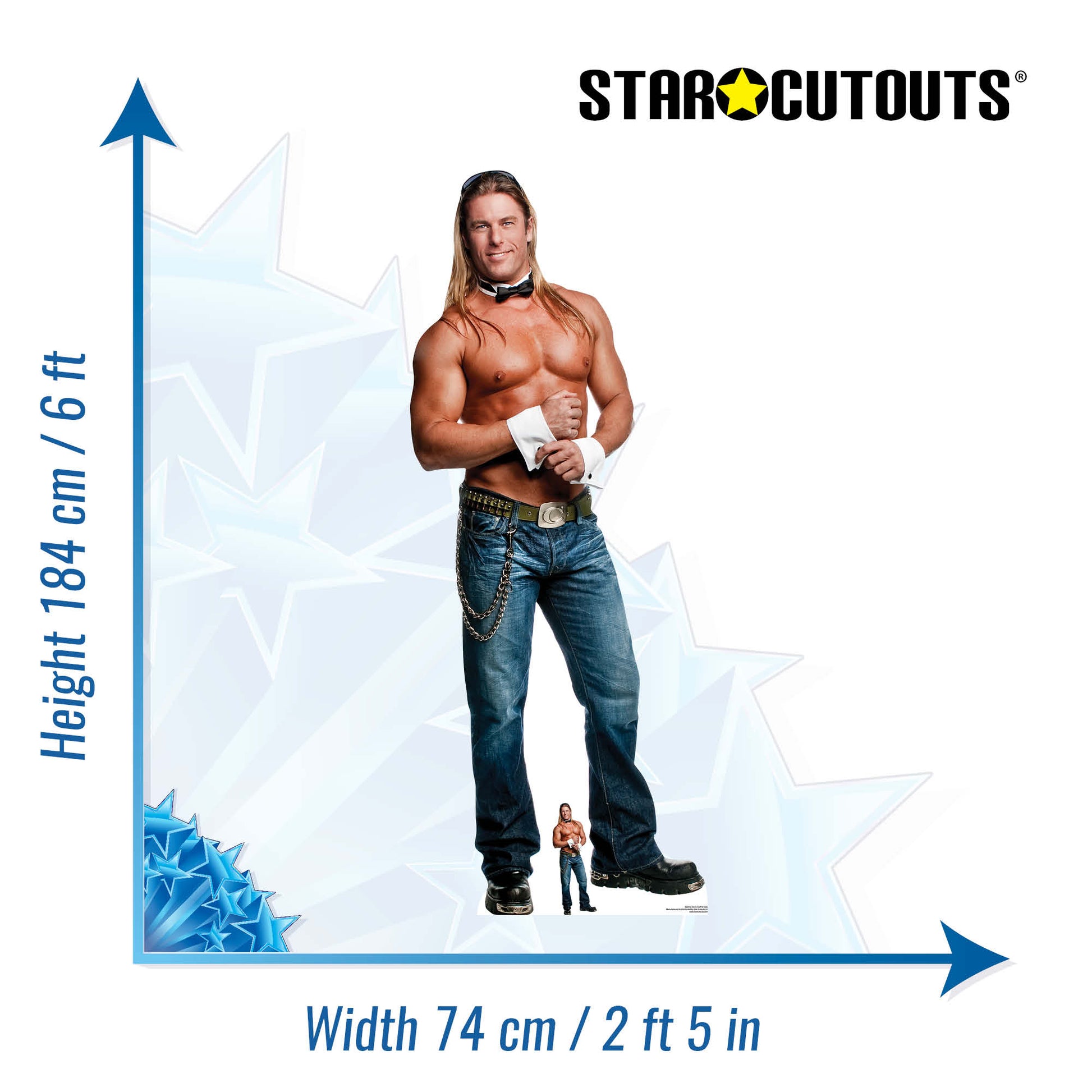 SC2158 Kevin Cornell Cuff N Collar Cardboard Cut Out Height 184cm - Star Cutouts