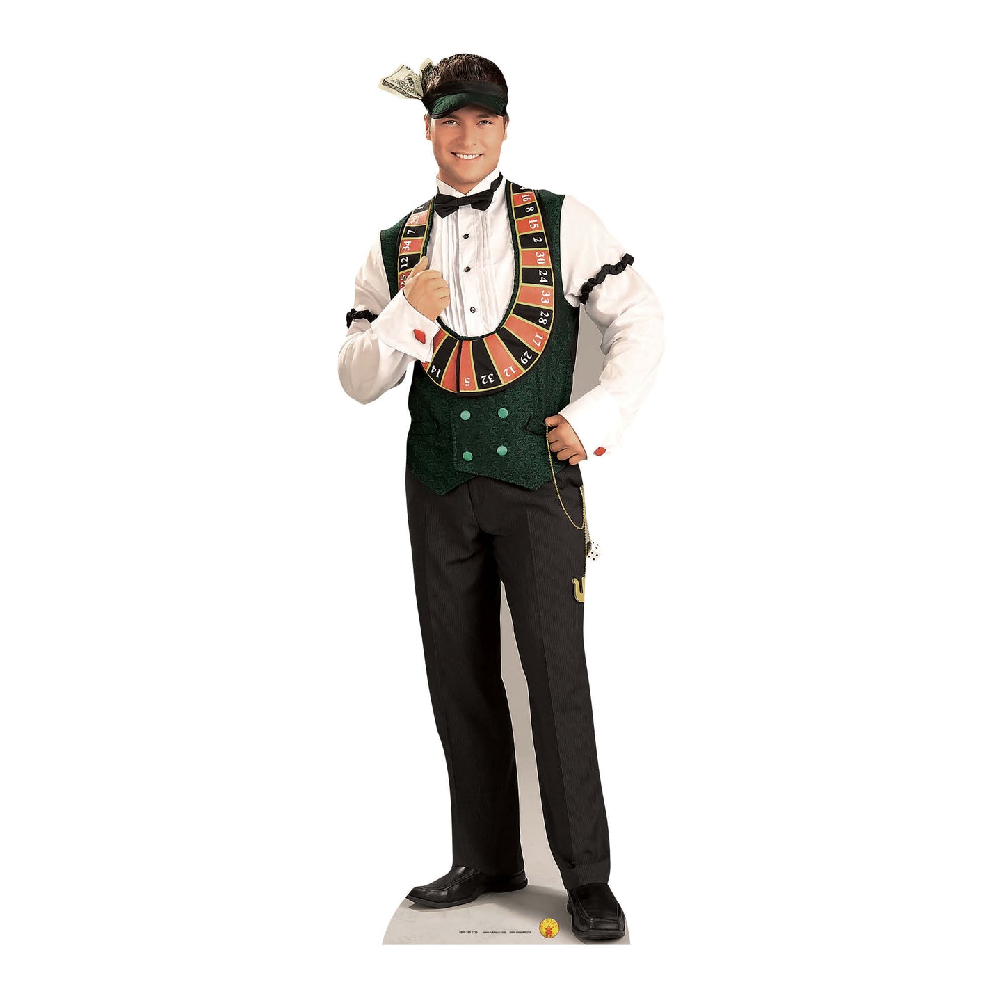 SC215 Casino Croupier Cardboard Cut Out Height 184cm