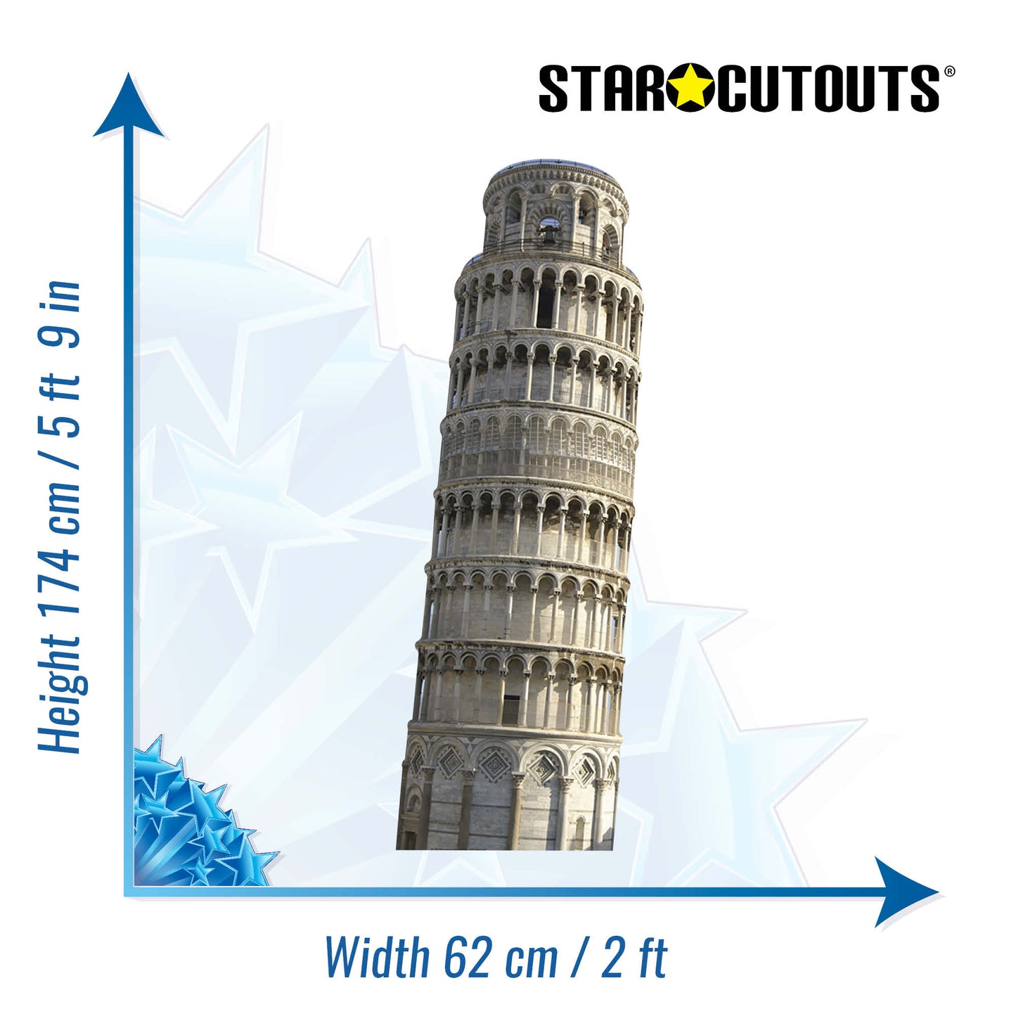 SC222 The Leaning Tower of Pisa Cardboard Cut Out Height 174cm