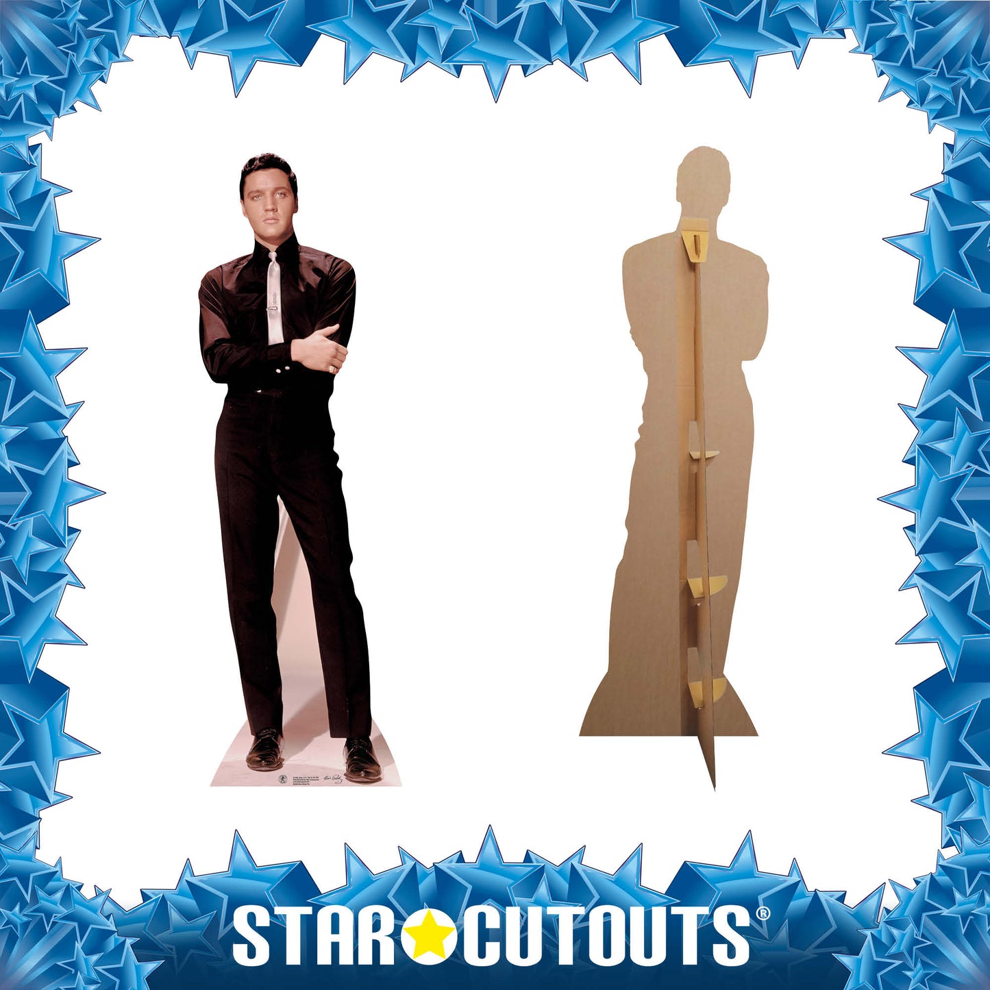 SC228 Elvis in Black Suit and White Tie Cardboard Cut Out Height 182cm