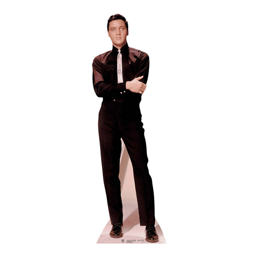 SC228 Elvis in Black Suit and White Tie Cardboard Cut Out Height 182cm