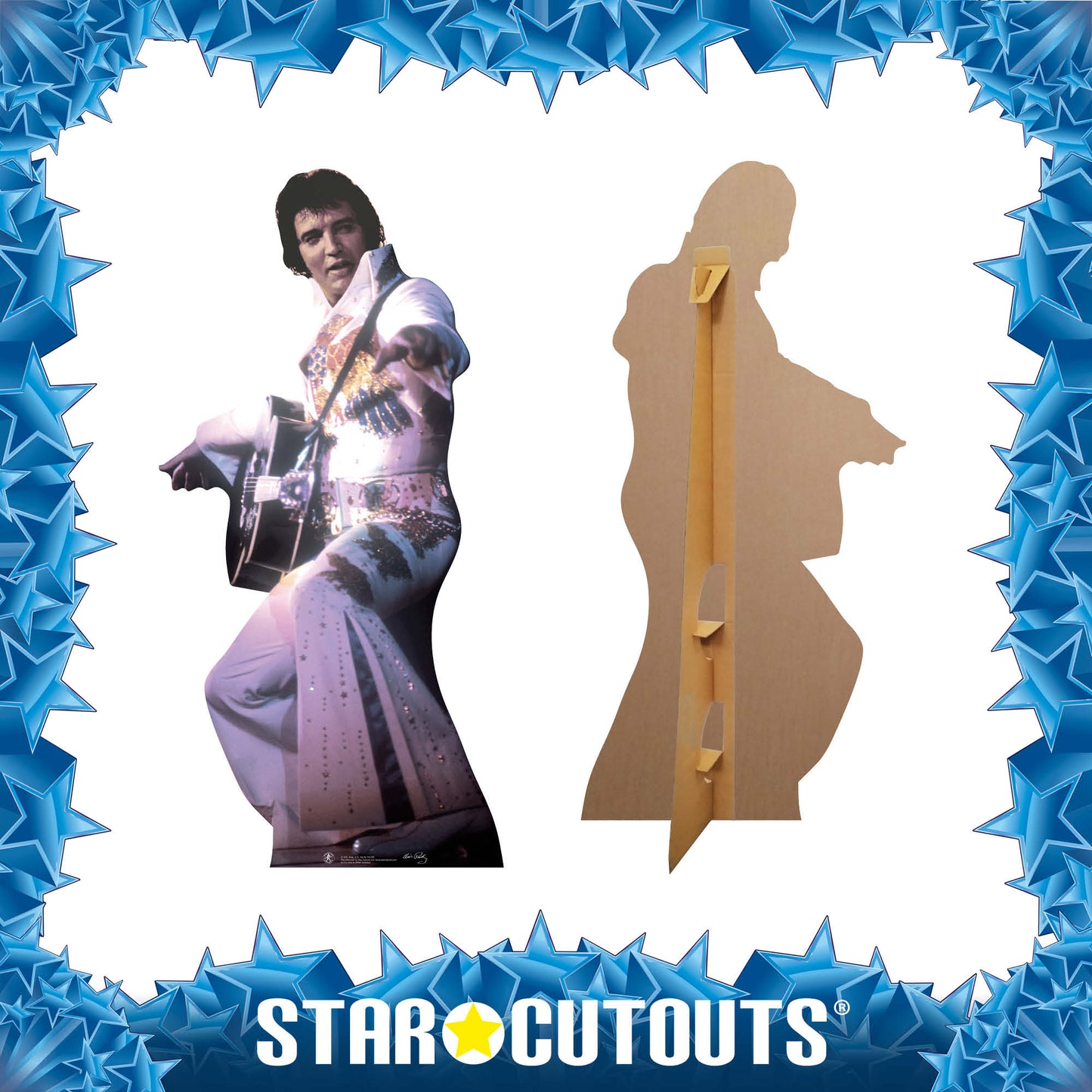 SC231 Elvis in White Jump Suit Cardboard Cut Out Height 155cm