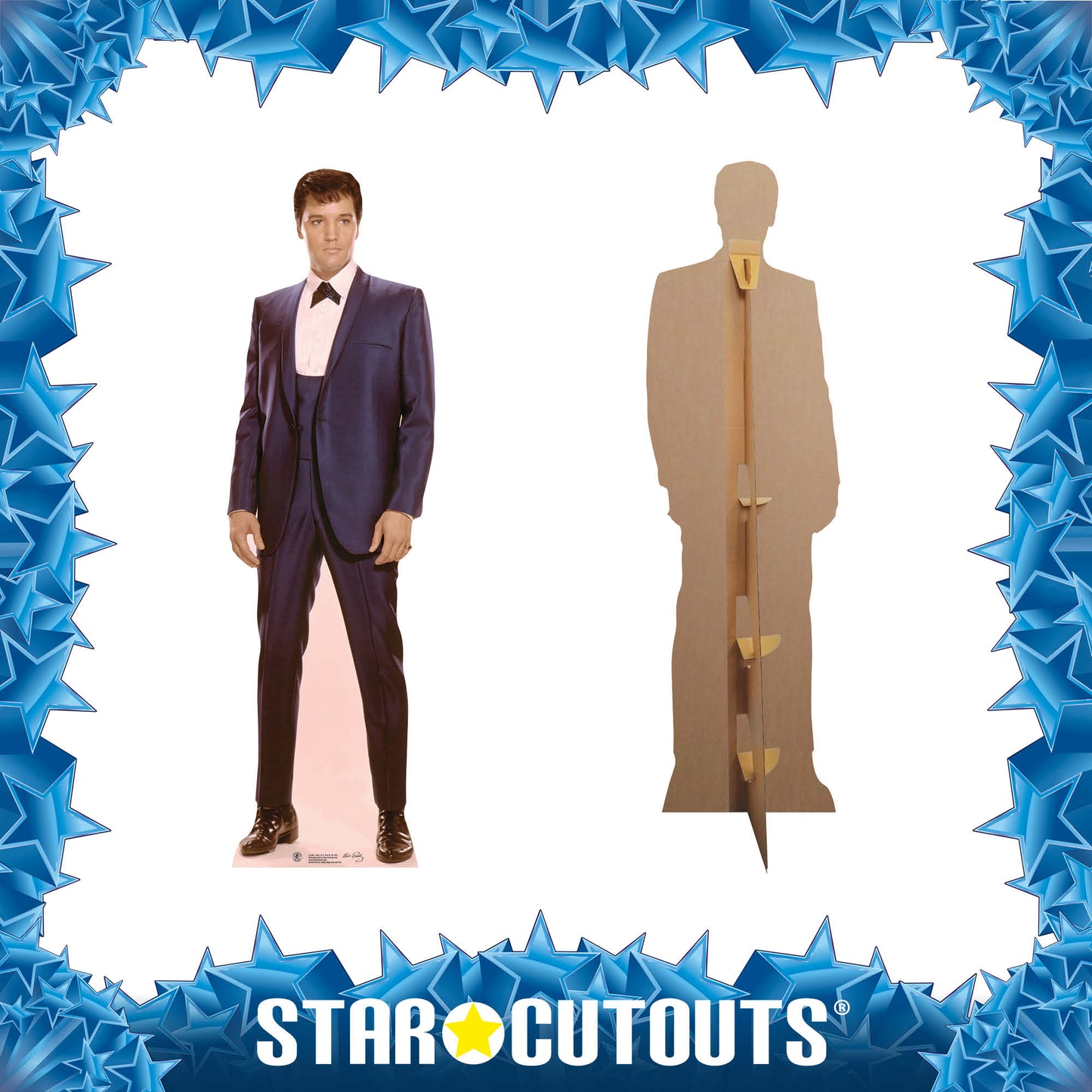 SC236 Elvis 1960s Blue Suit Cardboard Cut Out Height 180cm
