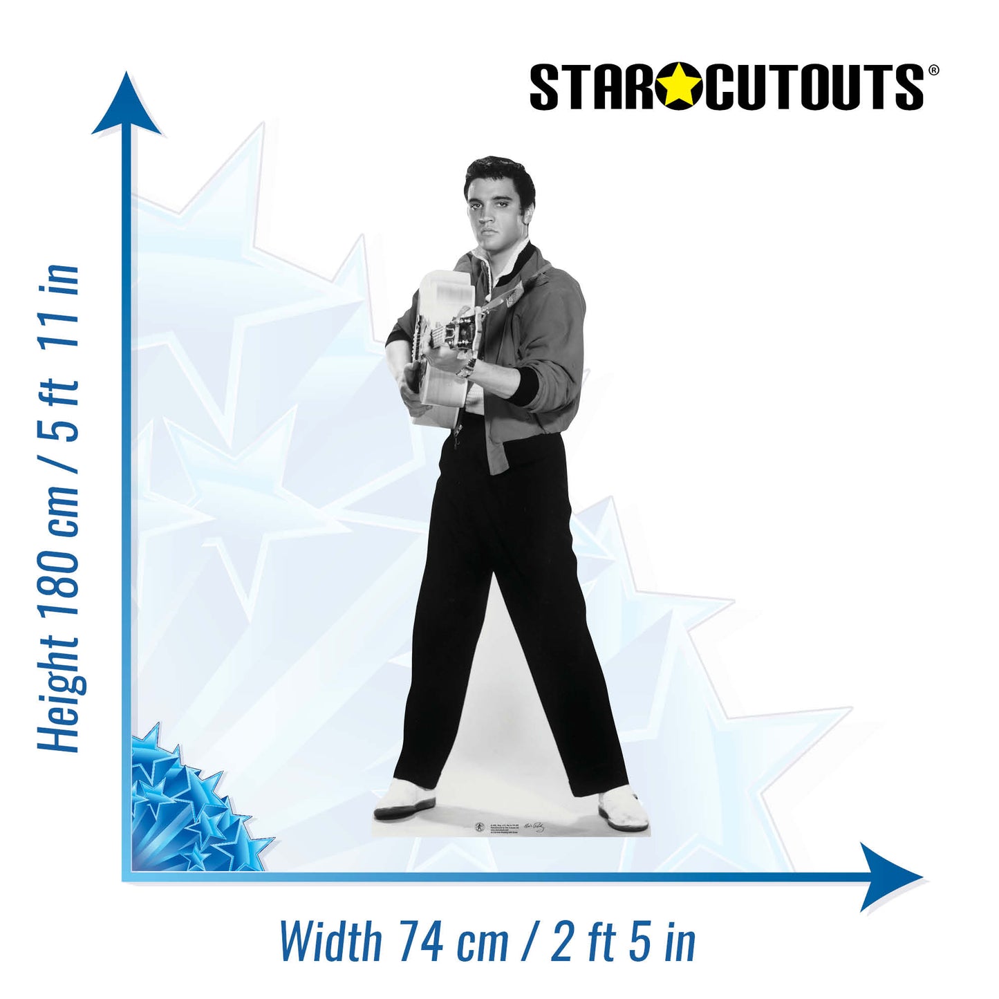 SC238 Elvis Shooting with Guitar Cardboard Cut Out Height 180cm