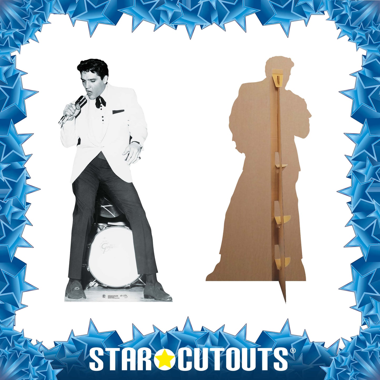 SC239 Elvis Presley White Jacket and Drum Cardboard Cut Out Height 179cm