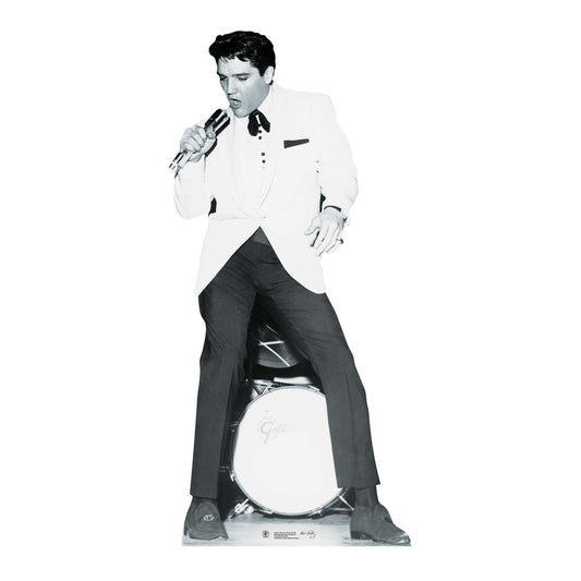 SC239 Elvis Presley White Jacket and Drum Cardboard Cut Out Height 179cm