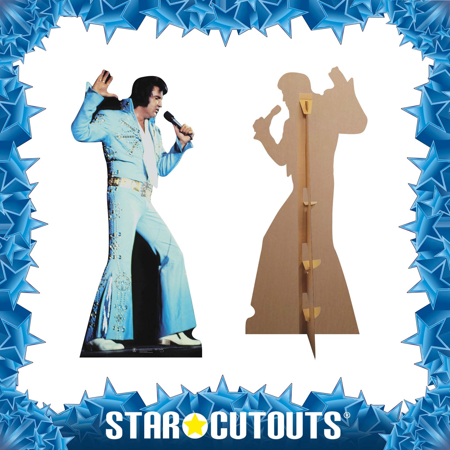 SC240 Elvis Blue Jump Suit Cardboard Cut Out Height 167cm