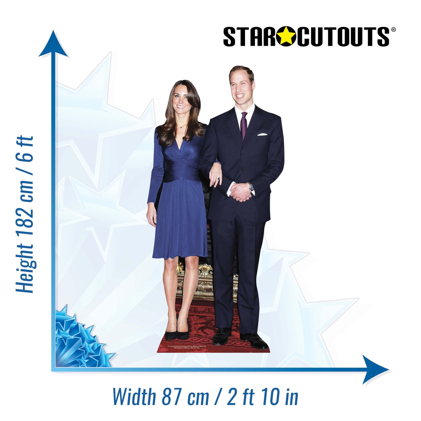 SC243 Prince William and Miss Middleton Cardboard Cut Out Height 182cm