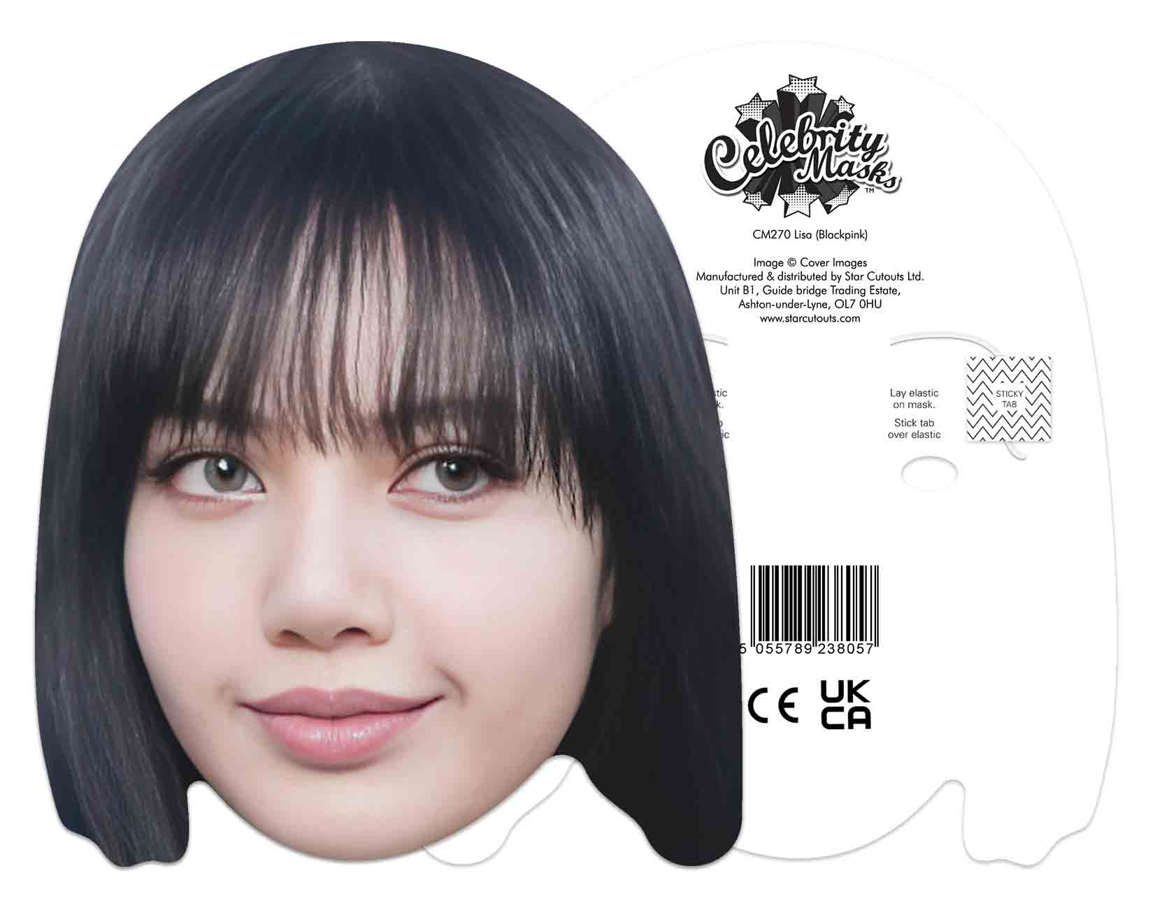 CM270 Lisa Black Pink Single Cardboard Face Mask