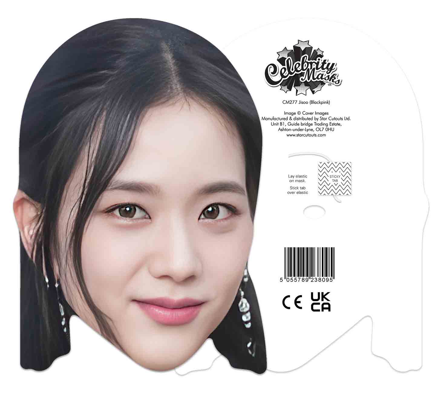 CM277 Jisoo Black Pink Single Cardboard Face Mask – Star Cutouts