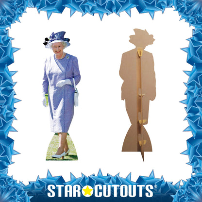SC349 Queen Elizabeth II- Lilac Dress Cardboard Cut Out Height 172cm