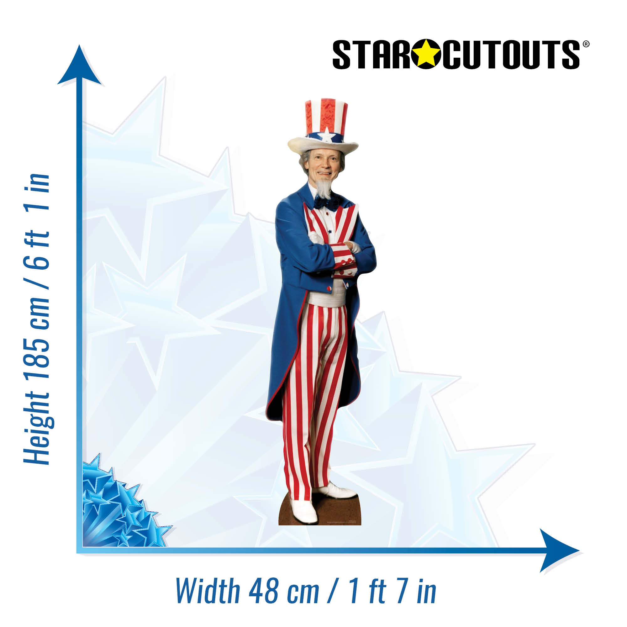 Uncle Sam Ripped SC379 Uncle Sam Cardboard Cut Out Height 185cm – Star Cutouts