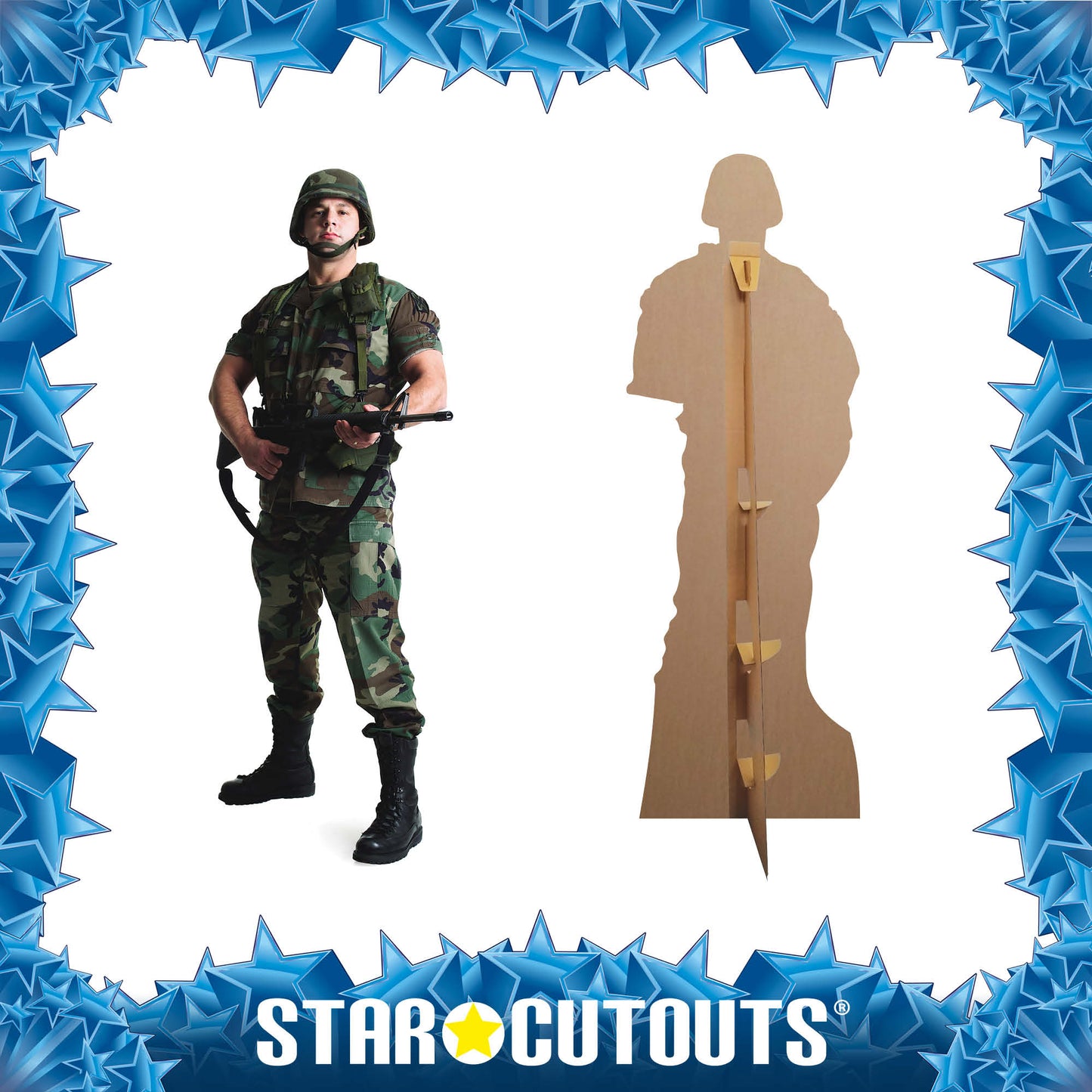 SC388 US Soldier Cardboard Cut Out Height 183cm