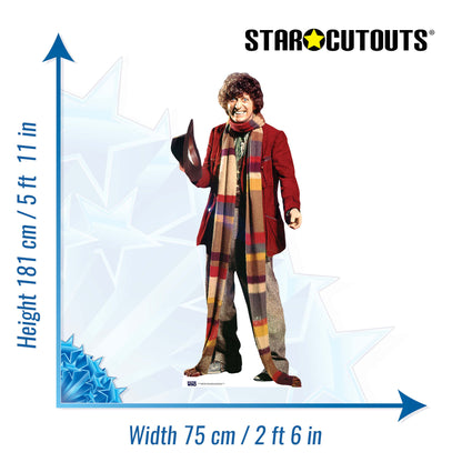 Tom Baker - Fourth Doctor Cardboard Cut Out Height 181cm - Star Cutouts
