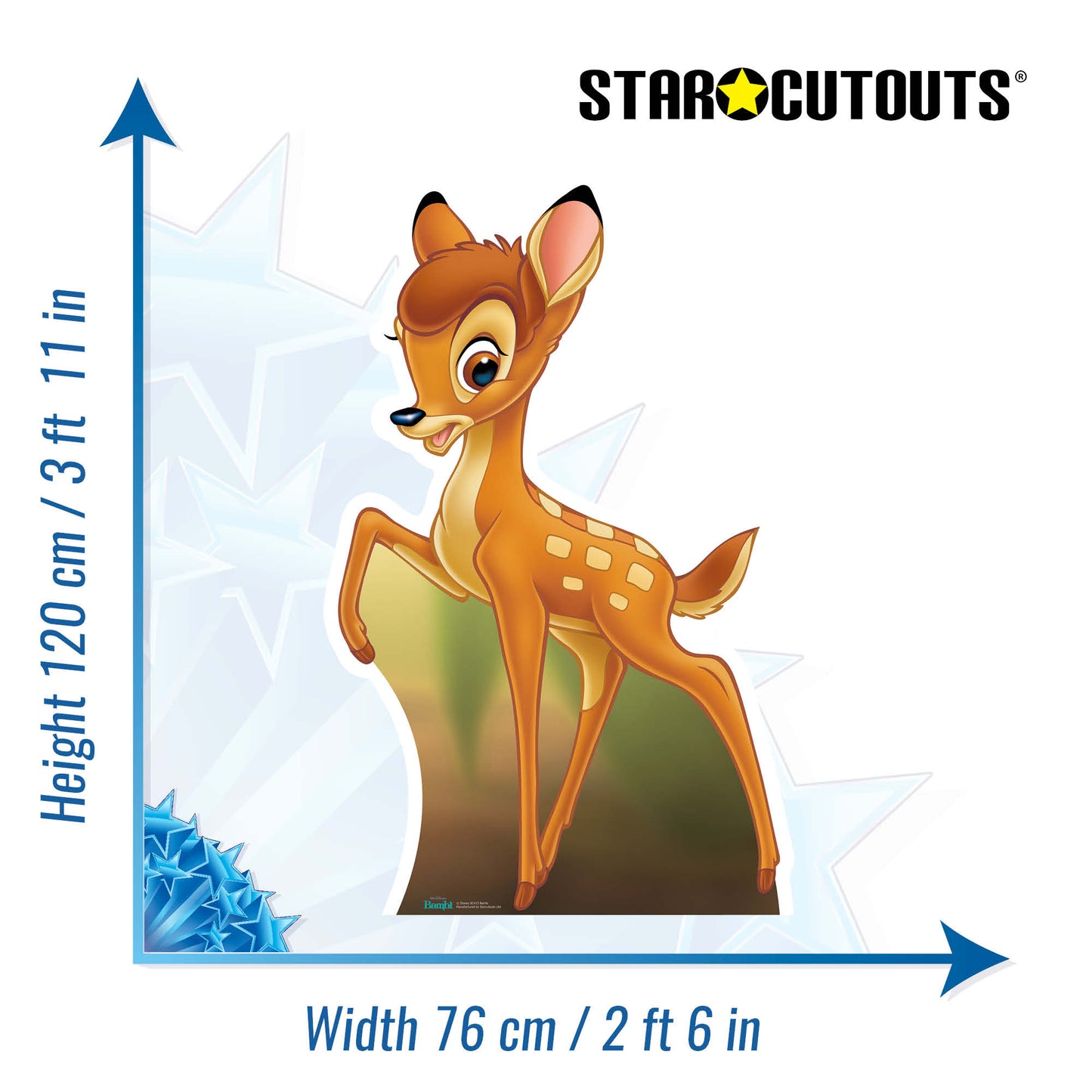 SC413 Bambi Cardboard Cut Out Height 120cm
