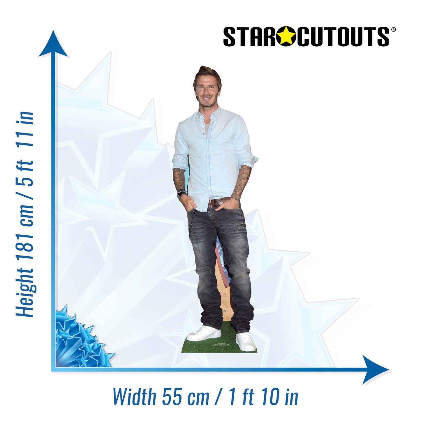 CS433 David Beckham Height 181cm Lifesize Cardboard Cutout