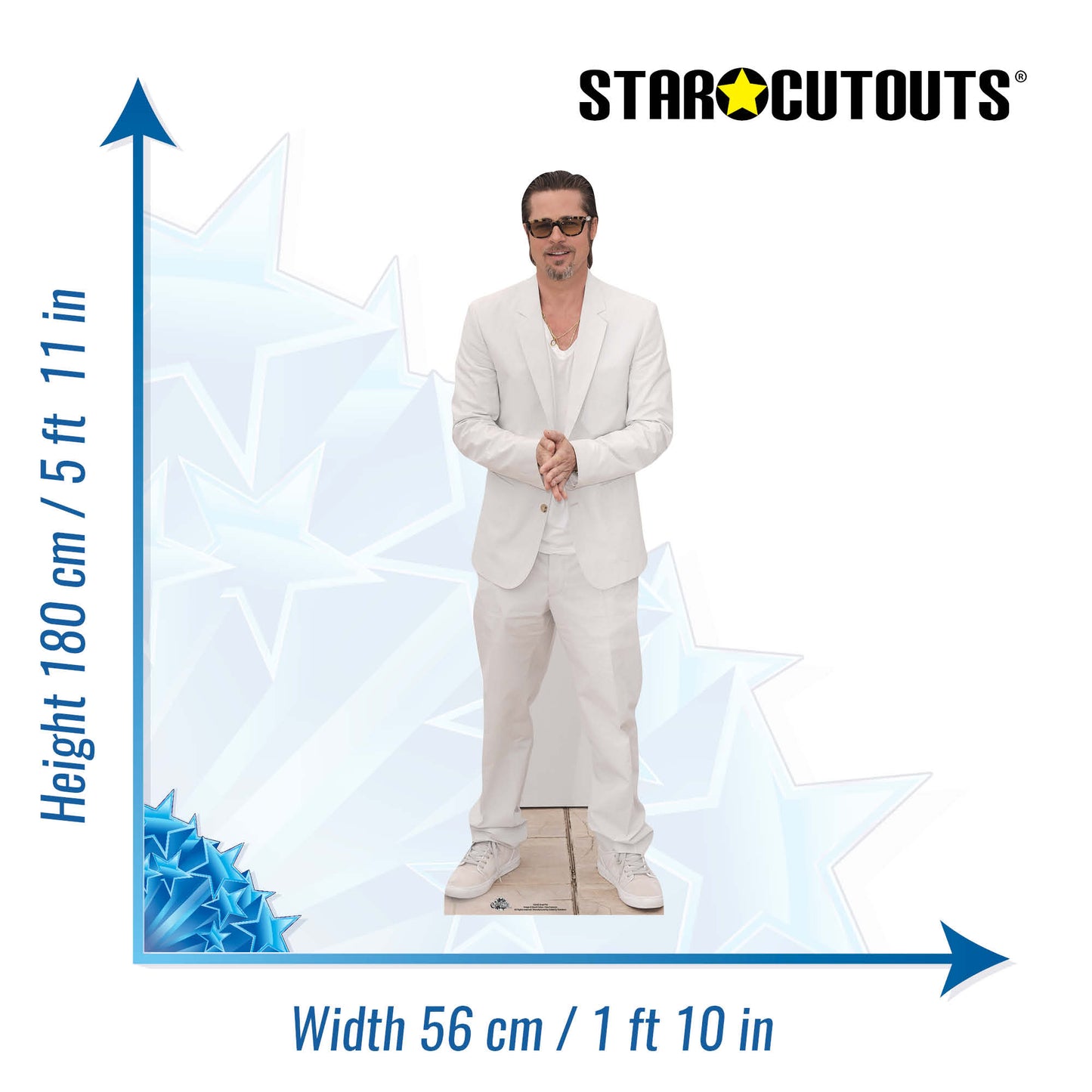 CS442 Brad Pitt Height 180cm Lifesize Cardboard Cutout