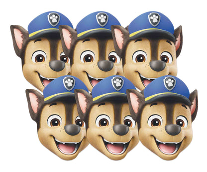 SMP469 Chase Paw Patrol  6 Pack Paw Patrol Cardboard Face Mask Height 30cm