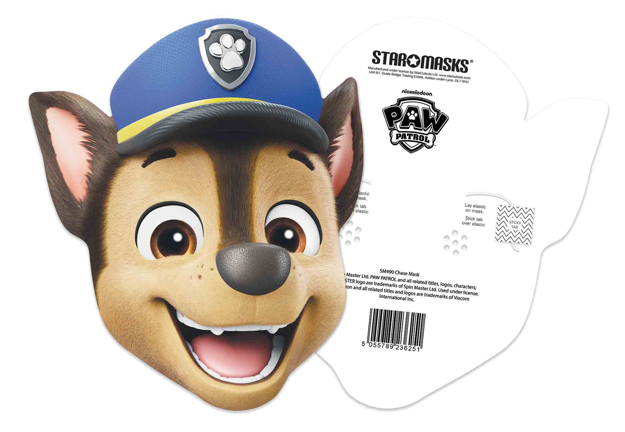 Mask Chase SMP469 Chase Paw Patrol 6 Pack Paw Patrol Cardboard Face Mask Height ...