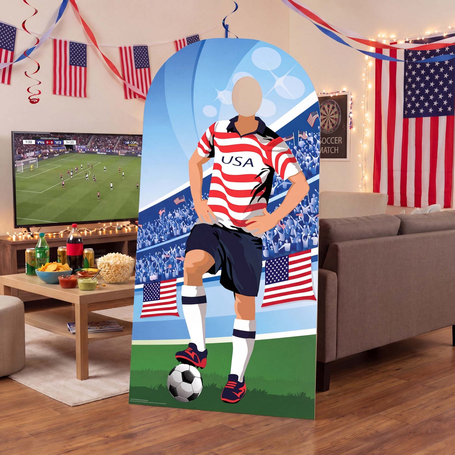 SC4935 USA Football World Tournament Cup Stand-in Cardboard Cutout Height 190cm