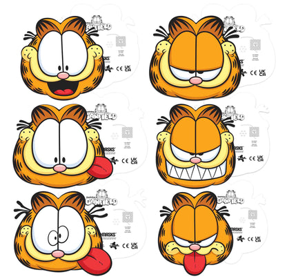 Garfield the Cat Six Pack Emotions Masks - Including Iconic Happy, Confused, Angry, Bored, Intimidating & Curious Poses