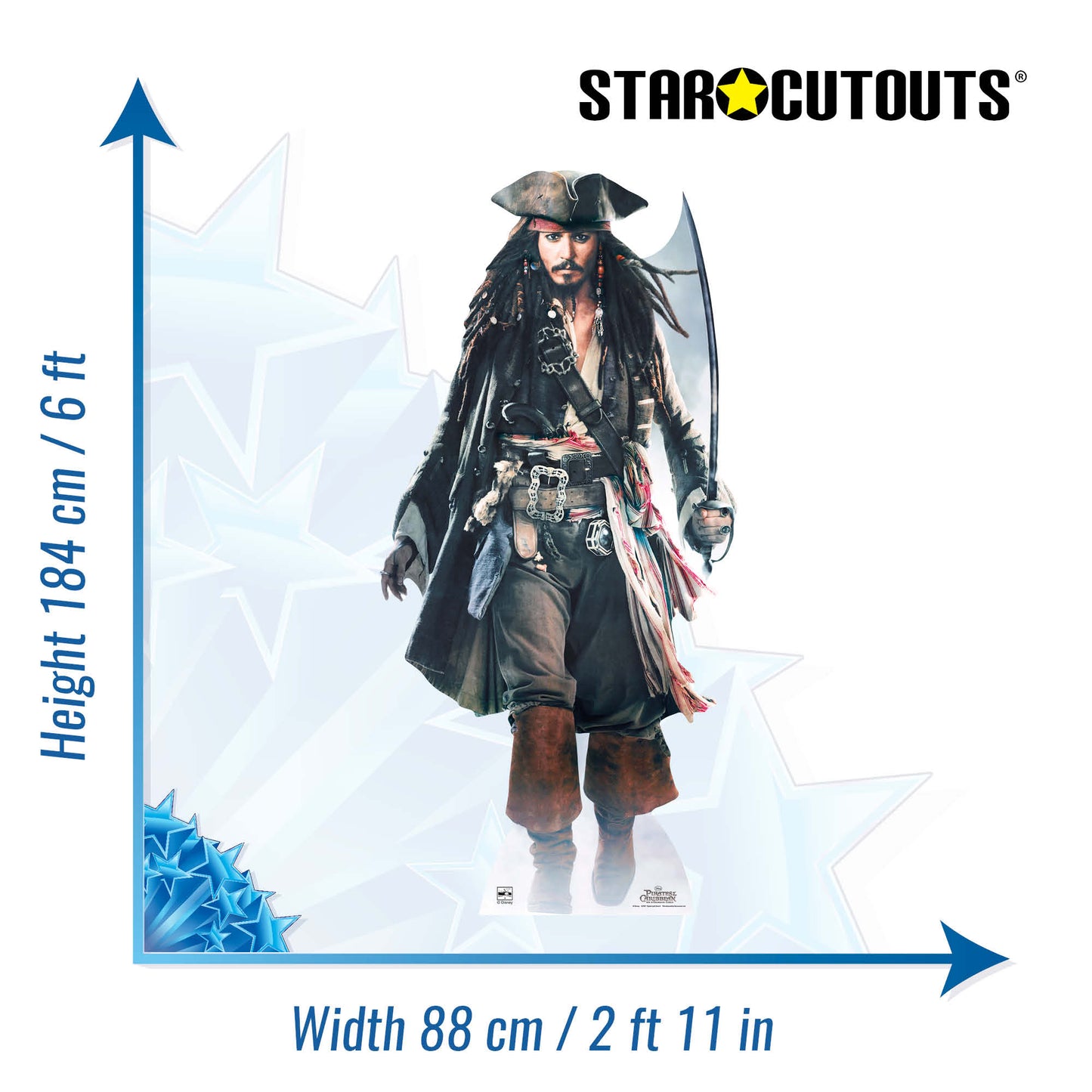 SC507 Captain Jack Sparrow (Sword) Cardboard Cut Out Height  184cm