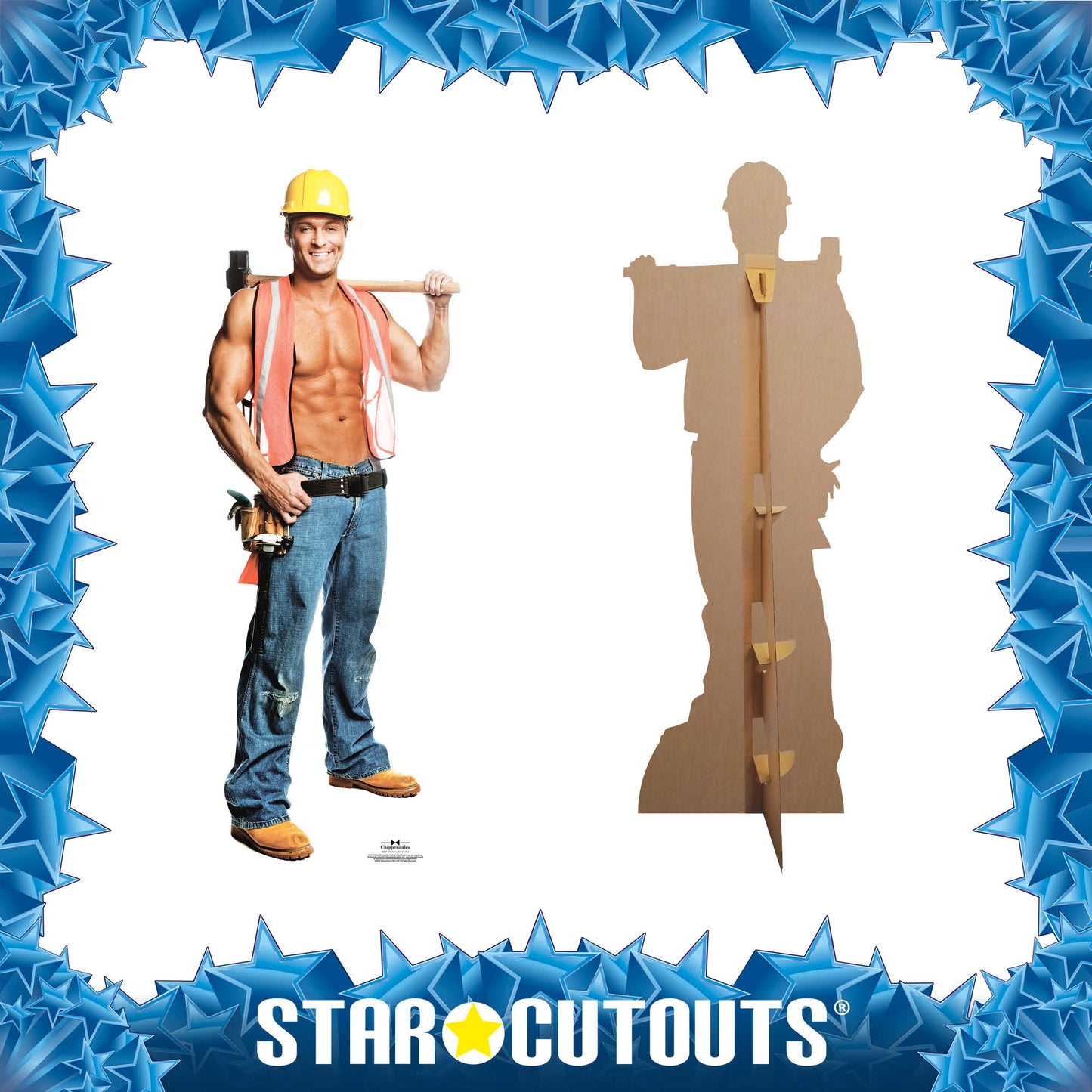 SC529 Billy  Construction Worker Cardboard Cut Out Height 189cm - Star Cutouts