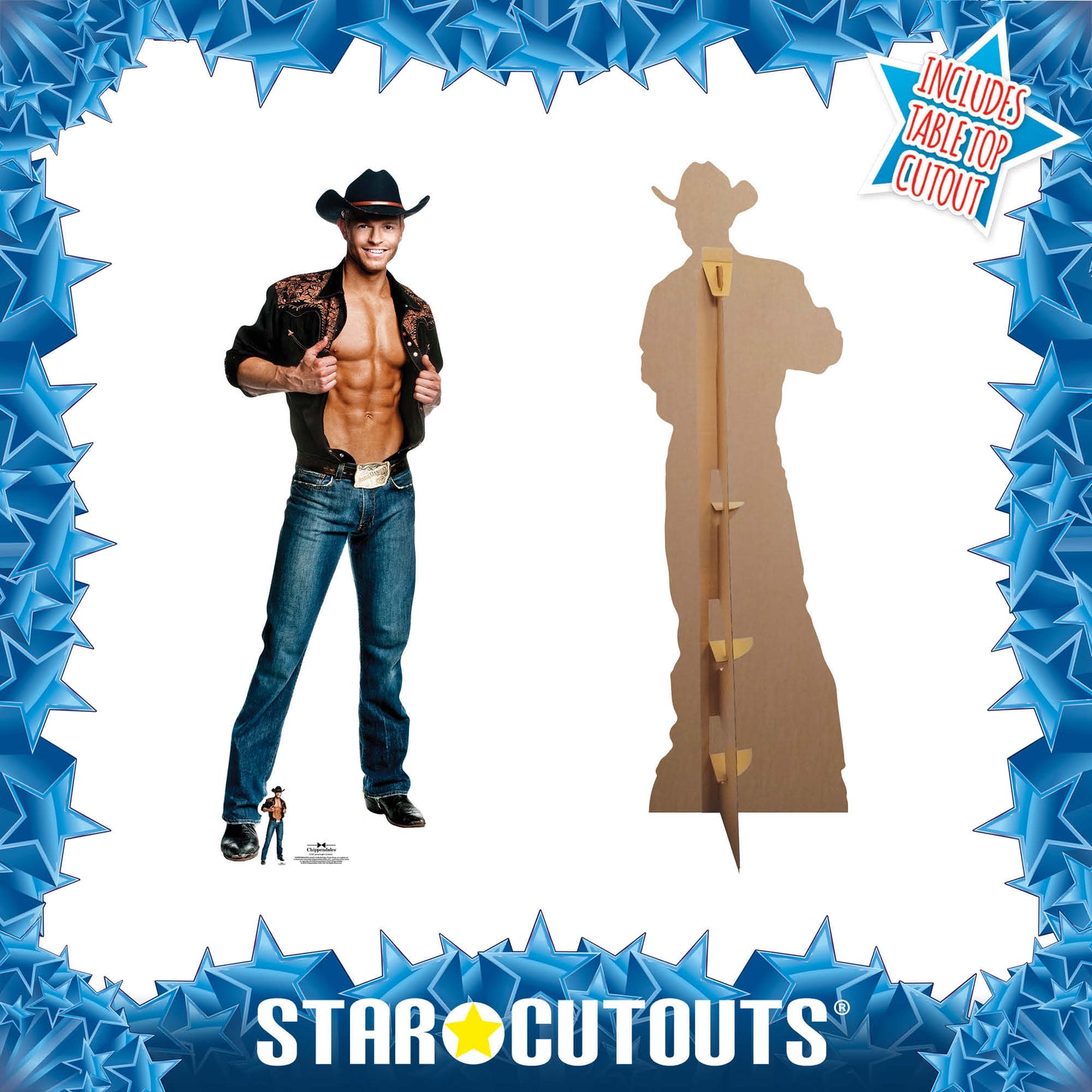 SC530 Jaymes Vaughn  Cowboy Cardboard Cut Out Height 192cm - Star Cutouts