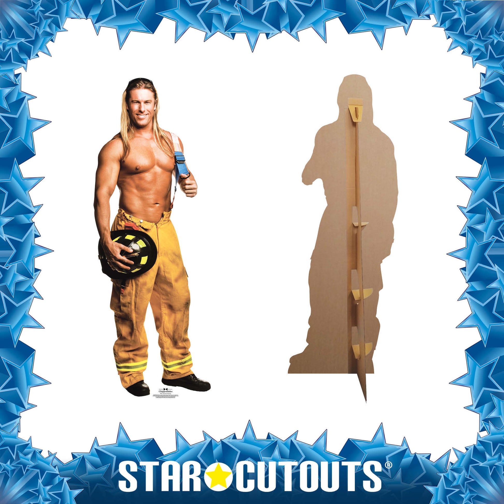 SC531 Kevin  Fireman  Chippendales Cardboard Cut Out Height 189cm - Star Cutouts