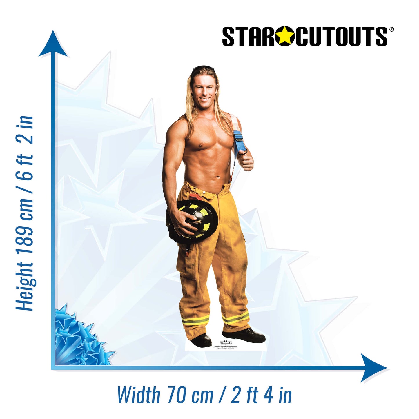 SC531 Kevin  Fireman  Chippendales Cardboard Cut Out Height 189cm - Star Cutouts